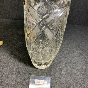0226 HOYA 花瓶 保谷クリスタル カッティング クリスタルガラス 花器 洋風