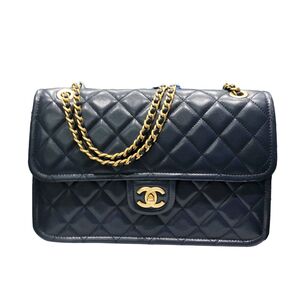 【中古】 CHANEL シャネル マトラッセ ココマーク チェーンショルダーバッグ キャビアスキン ネイビー 22046593 HO