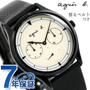 アニエスベー 時計 メンズ 腕時計 FCRT959 agnes b. アイボリー×ブラック