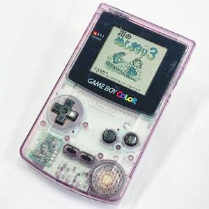 動作品 Nintendo ニンテンドー 任天堂 GAMEBOY COLOR ゲームボーイカラー CGB-001 クリアパープル ゲーム機 本体 当時物 R店0518☆