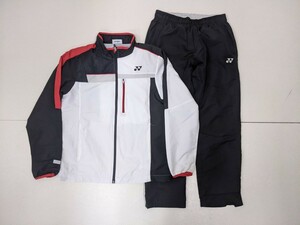 7．YONEX HEAT CAPSULE 2点 ウーブン素材 ジャージ 上下セットアップ ウィンドブレーカー ジャケット パンツ スポ―ツ メンズM 白黒赤305