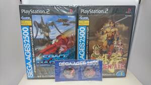 PS2 新品未開封2本セット [セガダイレクト版 スペースハリアー+缶バッジ] [セガダイレクト版 ゴールデンアックス+缶バッジ]