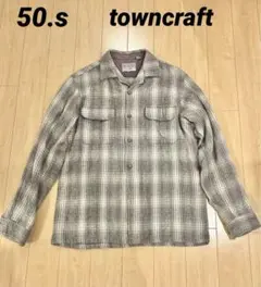 50s タウンクラフト towncraft ビンテージ　オンブレ　開襟　シャツ