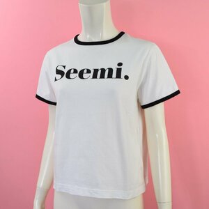 5000-NN00181★Seemi.by NICE CLAUP ナイスクラップ★SeemiバイカラーTee 半袖カットソー ホワイトブラック 白黒