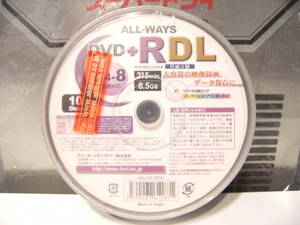 未使用★リーダーメディアテクノ ALL-WAYS DVD＋R DL 8.5GB 10PACK データ用 片面2層★録音 音楽 ミュージック 写真 映像