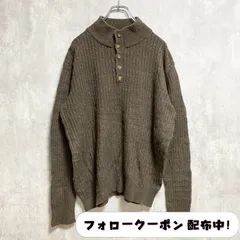 古着　used　WOOLRICH　ウールリッチ　長袖ハーフボタンニット　セーター　茶色　ブラウン　レトロ　秋冬服