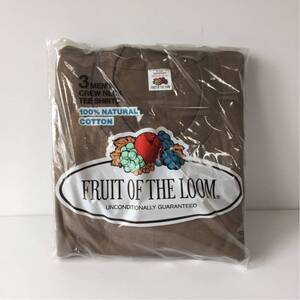 80s USA製フルーツ オブ ザ ルーム3パックTシャツFRUIT OF THE LOOM無地3着デッドストック茶MコヨーテブラウンMEDIUM米軍アメリカ製