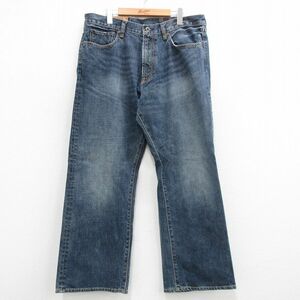 W36/古着 ギャップ GAP ジーンズ メンズ ヒゲ コットン 紺 ネイビー デニム 24jun20 中古 ボトムス ジーパン Gパン ロング パンツ