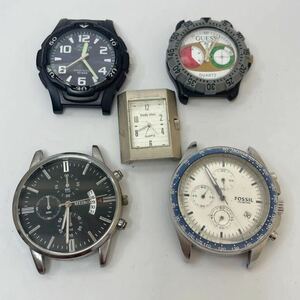 ●可動ジャンク● ５本まとめ売り　FOSSIL MEIBO GUESS Q&Q YAMAMOTO KANSAI フェイスクォーツ 必ず説明文お読み下さい　205