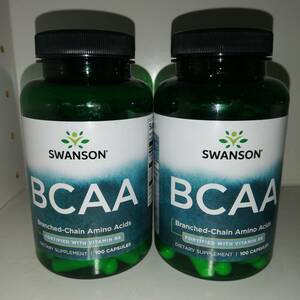 【2個セット】BCAA 分岐鎖アミノ酸 100粒 Swanson スワンソン【新品・送料込】