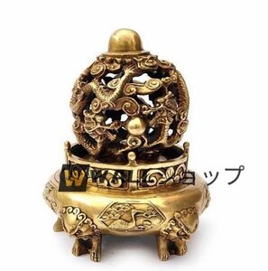 極美品★芸術品◆香炉★金を招く★竜★銅製★工芸品★置物