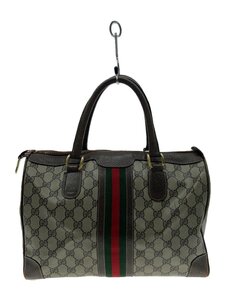 GUCCI◆TALON ZIP/ミニボストンバッグ/シェリージップ/PVC/BEG/総柄/イタリア製