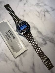 ★新品★カスタム！【送料無料】CASIO A168WA-1 ブルー反転液晶 ELバックライト搭載 チープカシオカスタム タイメックス Gショック好き必見