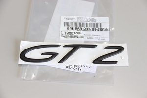 #●【ポルシェ純正部品】リアトランク用【GT2 エンブレム】 996用 　その他 ポルシェ911 991 997 993 964 930 901 などにもどうぞ 