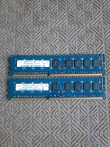 Hynix DDR3 1066 PC3-8500 ECC 2GB × 2本＝ 4GB 両面チップ #1 / HMT125U7AFR8C-G7