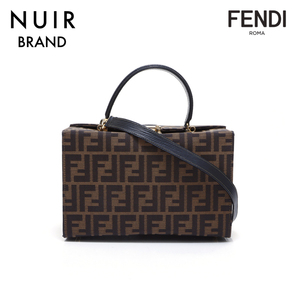 フェンディ FENDI ショルダーバッグ ズッカ柄 バニティ キャンバス ブラウン