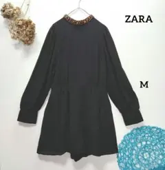 ZARA ザラ　ショート丈オールインワン　ビジュー付き　ショートパンツ