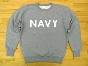 NAVY 杢グレー 9.7oz トレーナー 白 M スウェット ロゴ ネイビー 海軍 USN U.S.