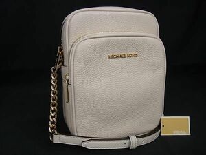 1円 ■新品■未使用■ MICHAEL KORS マイケルコース ジェットセット トラベル レザー クロスボディ ショルダーバッグ アイボリー系 BI4537