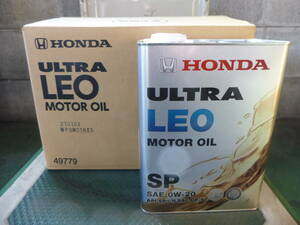 NEW HONDA純正 ULTRA MOTOR OIL LEO API SP 0w20 4L/6缶 24L ワンケース 低粘度 ハイブリッド 省燃費 ホンダレオ グリーン LTD マイルド