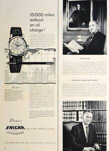 稀少・時計広告！1957年エニカ 時計広告/Enicar Ultrasonic Sherpas Watch/Swiss/W