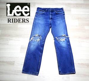 ☆80s？　☆Lee RIDERS　☆リー　☆アメリカ製　☆ヴィンテージデニム　☆ジーンズ　☆ダメージ　☆メンズ　☆36×32　