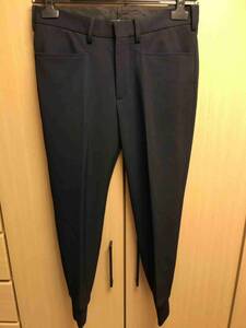 正規 18AW Neil Barrett ニールバレット 裾リブ スラックス トラウザーズ スキニー フィット 紺 44 SKINNY FIT 品番 PBPA142H2204