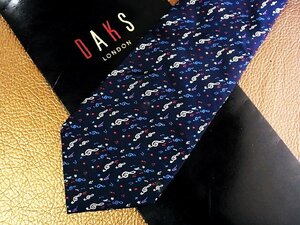 ★良品★3R03192【DAKS】ダックス「ト音記号 音符 星 柄」ネクタイ