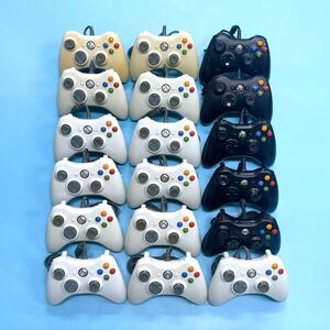 【Microsoft / マイクロソフト】18個セット 純正品 Xbox 360 コントローラー CONTROLLER 有線 本体 XBOX360 エックスボックス コントローラ