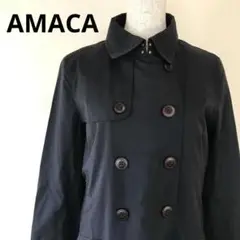 AMACA アマカ トレンチコート ブラック ライナー脱着可 M