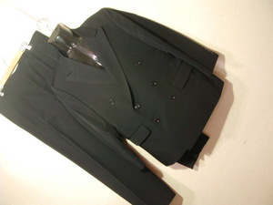 ssy4761 KIND WEAR TOKYO ■ ダブルスーツ ■ ブラック ダブルジャケット ワンタックパンツ 無地 フォーマル サイズBE4/BE5