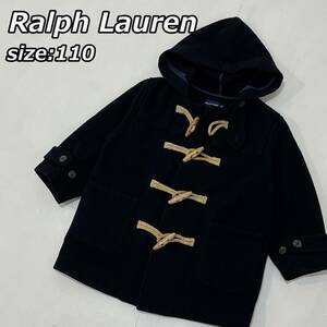 size:110【RALPH LAUREN】ラルフローレン ナイガイ期 ウール ダッフルコート 紺色 ネイビー キッズ KIDS