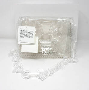 ◇未使用品 定価5万 Mame Kurogouchi マメクロゴウチ タグ箱付 Vinyl Chloride Laptop Clutch Bag CLEAR クリア チェーン ショルダーバッグ