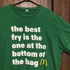 マクドナルド ポテト好き Tシャツ L 緑 企業ロゴ