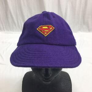 ビンテージ【SUPERMAN キャップ】スーパーマン ウール 帽子 6パネル OLD WOOL CAP 古着 DCコミック 80s アメコミ HERO 野球帽 90s