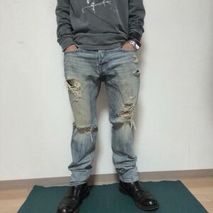 Abercrombie＆Fitchアバクロンビー&フィッチ　ビンテージ加工　skinny デニム31