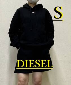 ディーゼル　レディース　パーカー&ショートパンツ セットアップ 1023　Sサイズ　ブラック　新品 タグ付　DIESEL　A10392&A10394