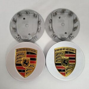 ポルシェ センターキャップ 76mm シルバー ゴールド 現行タイプ 4個セット 新品未使用 送料無料 Porsche