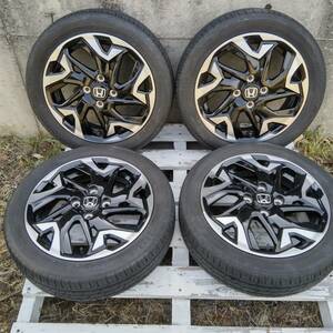 美品 ホンダ N-BOX カスタム JF3 JF4 純正アルミホイール15インチ 4.5J +45 PCD100 4穴 165/55R15 ブリジストンエコピア EP150 4本セット