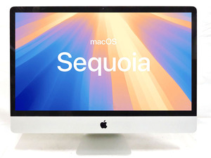 ゲーミングPC 中古美品 5K 27型液晶一体型 Apple iMac A2115 2020 Sequoia 10世代 i5-10500 16GB NVMe 256GB-SSD Radeon Pro 5300 管:1000h