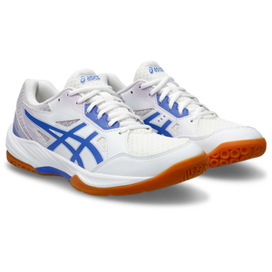 asics アシックス 22.5cm ハンドボールシューズ レディース GEL-TASK 3 1072A082 ホワイト/サファイア [管理:1400002302]