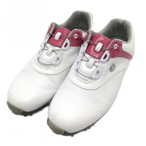 【美品】フットジョイ ゴルフシューズ 白×ピンク 97158J BOA レディース 22.5 ゴルフウェア FootJoy