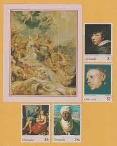 ● 【外国切手・グレナダ】 ルーベンスの名画　(s/s)＋(4種)　