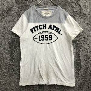 Abercrombie & Fitch アバクロンビー & フィッチ 半袖Tシャツ 半袖カットソー サイズS 刺繍デザイン ホワイト メンズ トップス 最落無（3）