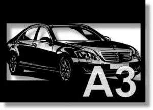 メルセデス・ベンツ(MERCEDES) S350の切り絵　【A3サイズ】[C3-125]