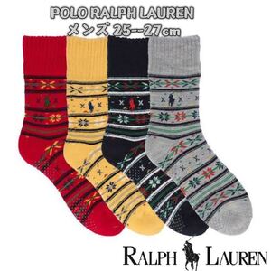 POLO RALPH LAUREN メンズ フェアアイル柄 ルームソックス