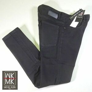 新品 ミッシェルクランオム MK MICHEL KLEIN homme ストレッチ スキニーパンツ スラックス S-M 44 黒 メンズ 紳士 男性用