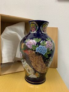 【美品】花瓶　明陶　 花入 金彩 壺 花器