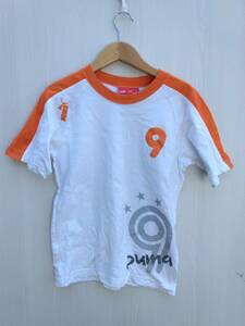 【古着屋ニャンタ】PUMA ★プーマ　150サイズ 　白橙色　９番　半袖　Tシャツ ★ Q6