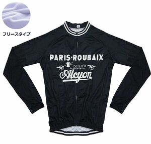 新品 長袖 裏起毛 サイクルジャージ レトロデザイン No30 S フランス フルジップ ウェア メンズ サイクリング フリース ロードバイク MTB